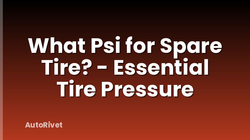 What Psi for Spare Tire? - Essential Tire Pressure