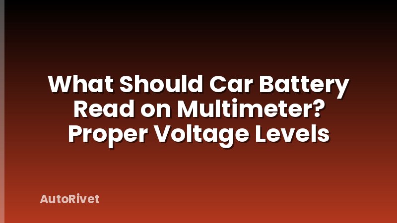 What Should Car Battery Read on Multimeter? Proper Voltage Levels
