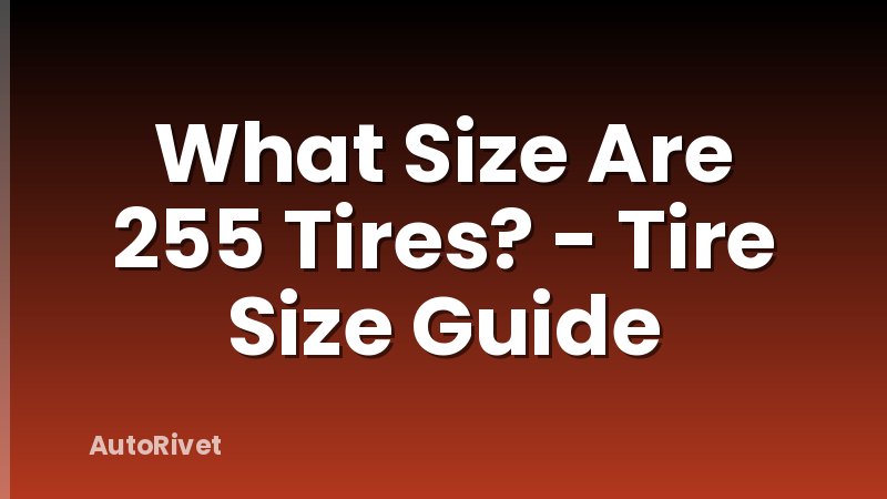 What Size Are 255 Tires? - Tire Size Guide