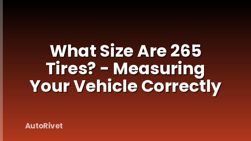 What Size Are 265 Tires? - Measuring Your Vehicle Correctly
