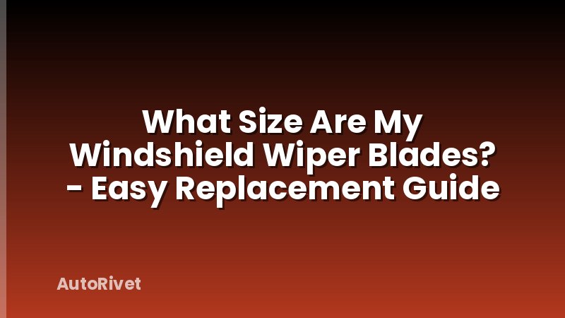 What Size Are My Windshield Wiper Blades? - Easy Replacement Guide