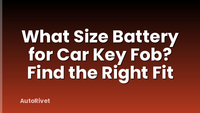 What Size Battery for Car Key Fob? Find the Right Fit