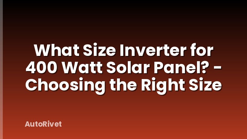 What Size Inverter for 400 Watt Solar Panel? - Choosing the Right Size