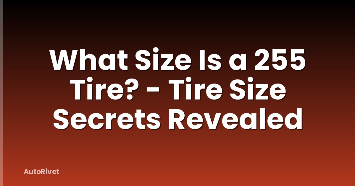What Size Is a 255 Tire? - Tire Size Secrets Revealed