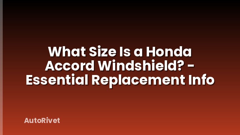 What Size Is a Honda Accord Windshield? - Essential Replacement Info
