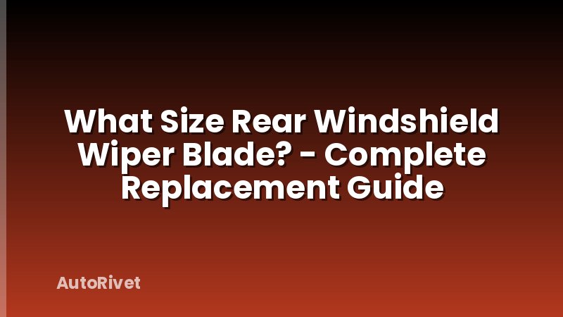 What Size Rear Windshield Wiper Blade? - Complete Replacement Guide