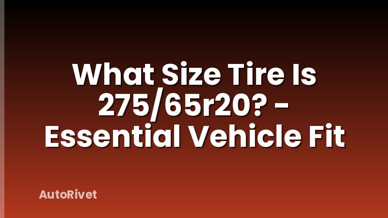 What Size Tire Is 275/65r20? - Essential Vehicle Fit