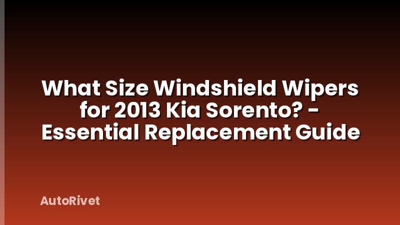 What Size Windshield Wipers for 2013 Kia Sorento? - Essential Replacement Guide