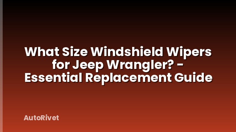 What Size Windshield Wipers for Jeep Wrangler? - Essential Replacement Guide