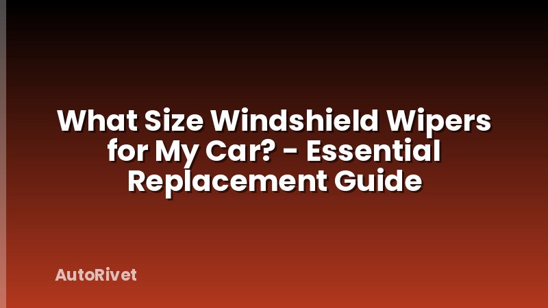 What Size Windshield Wipers for My Car? - Essential Replacement Guide