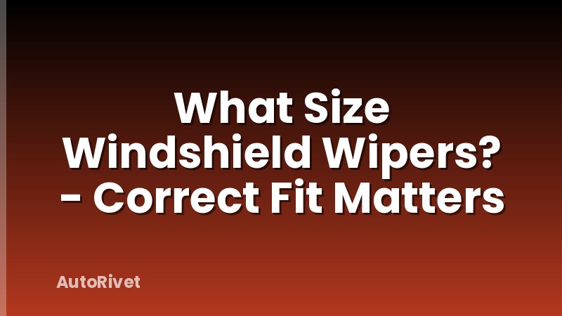 What Size Windshield Wipers? - Correct Fit Matters