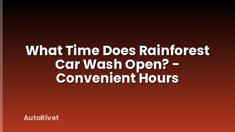 What Time Does Rainforest Car Wash Open? - Convenient Hours