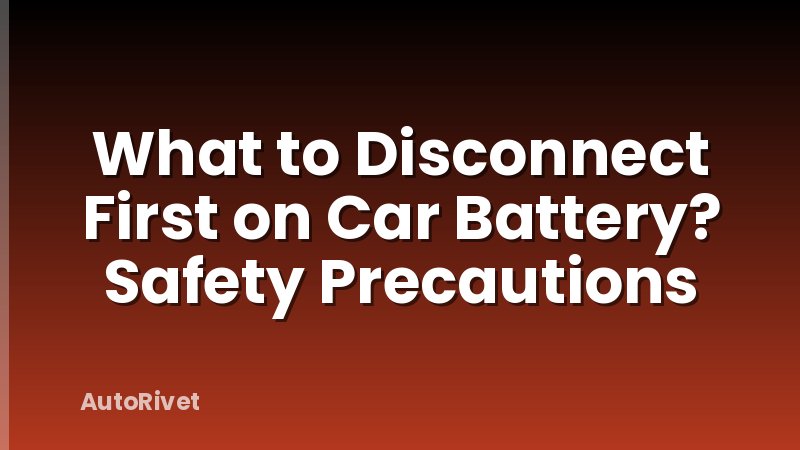 What to Disconnect First on Car Battery? Safety Precautions