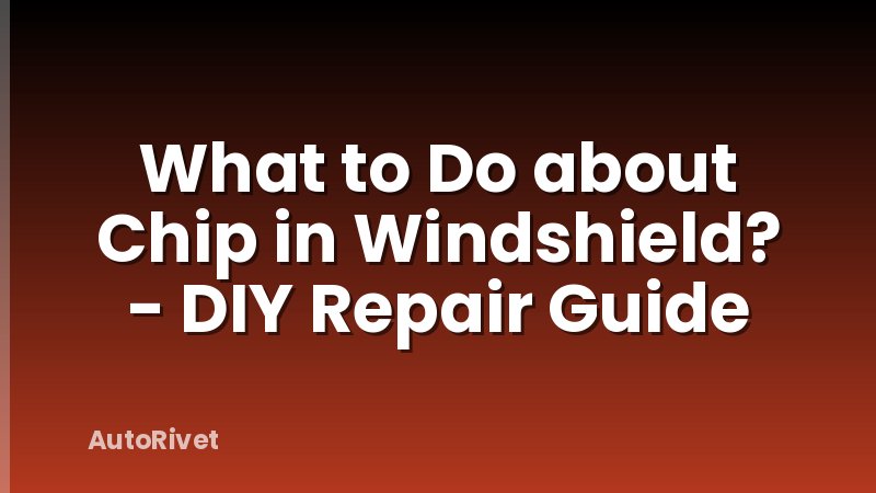 What to Do about Chip in Windshield? - DIY Repair Guide