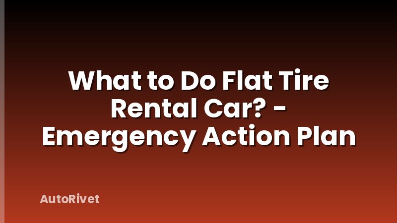 What to Do Flat Tire Rental Car? - Emergency Action Plan