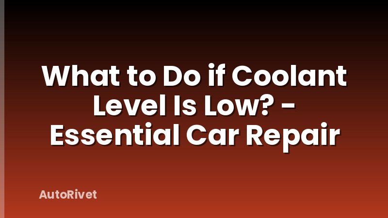 What to Do if Coolant Level Is Low? - Essential Car Repair