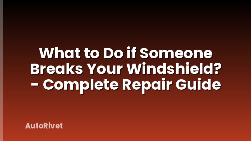What to Do if Someone Breaks Your Windshield? - Complete Repair Guide