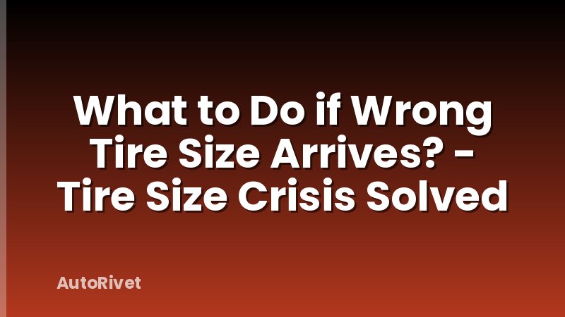 What to Do if Wrong Tire Size Arrives? - Tire Size Crisis Solved