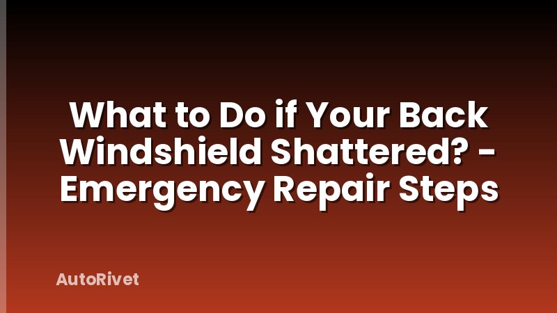 What to Do if Your Back Windshield Shattered? - Emergency Repair Steps