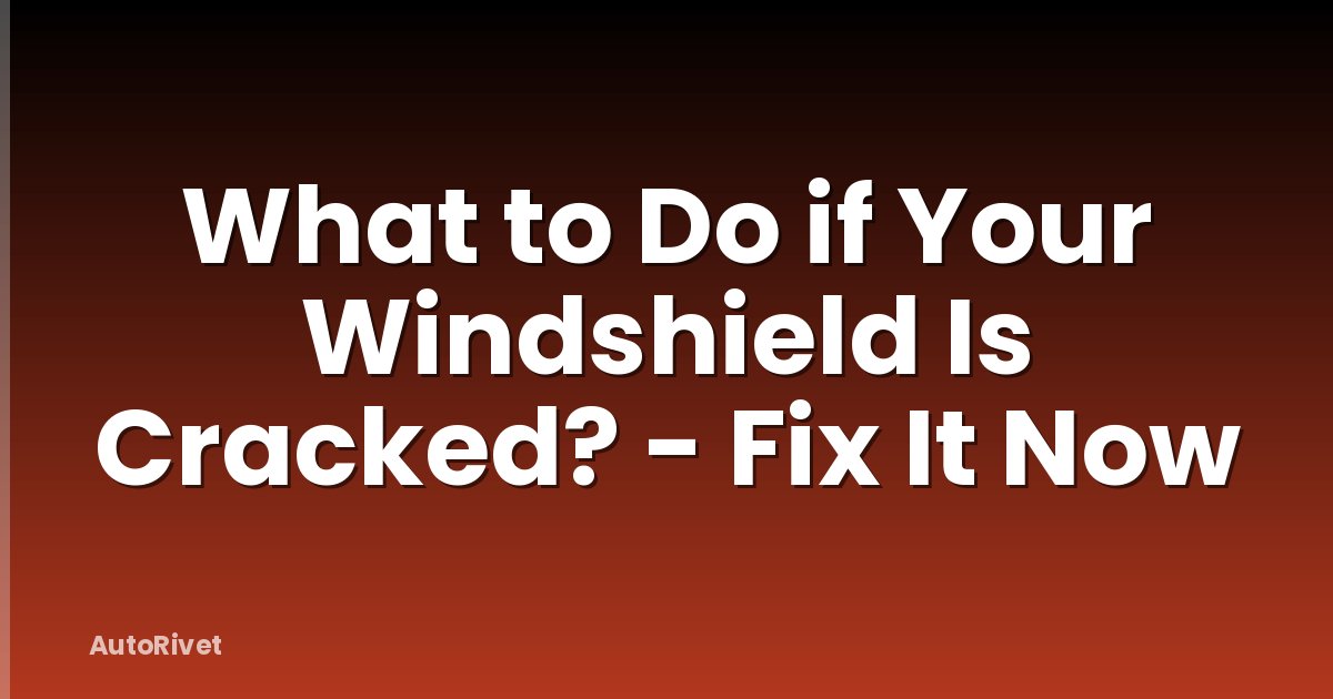 What to Do if Your Windshield Is Cracked? - Fix It Now