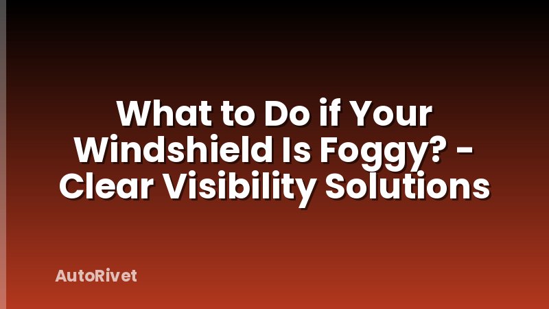 What to Do if Your Windshield Is Foggy? - Clear Visibility Solutions