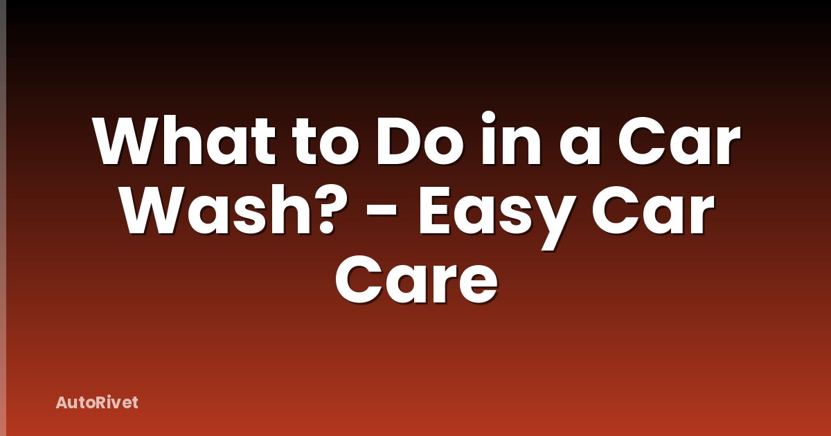 What to Do in a Car Wash? - Easy Car Care