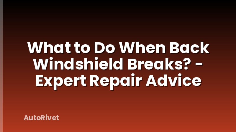 What to Do When Back Windshield Breaks? - Expert Repair Advice