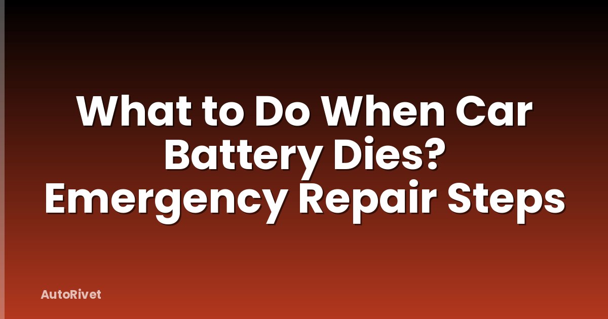 What to Do When Car Battery Dies? Emergency Repair Steps