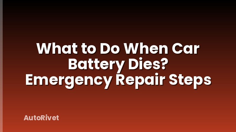 What to Do When Car Battery Dies? Emergency Repair Steps