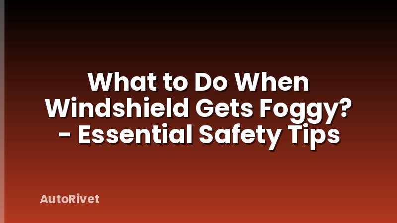 What to Do When Windshield Gets Foggy? - Essential Safety Tips