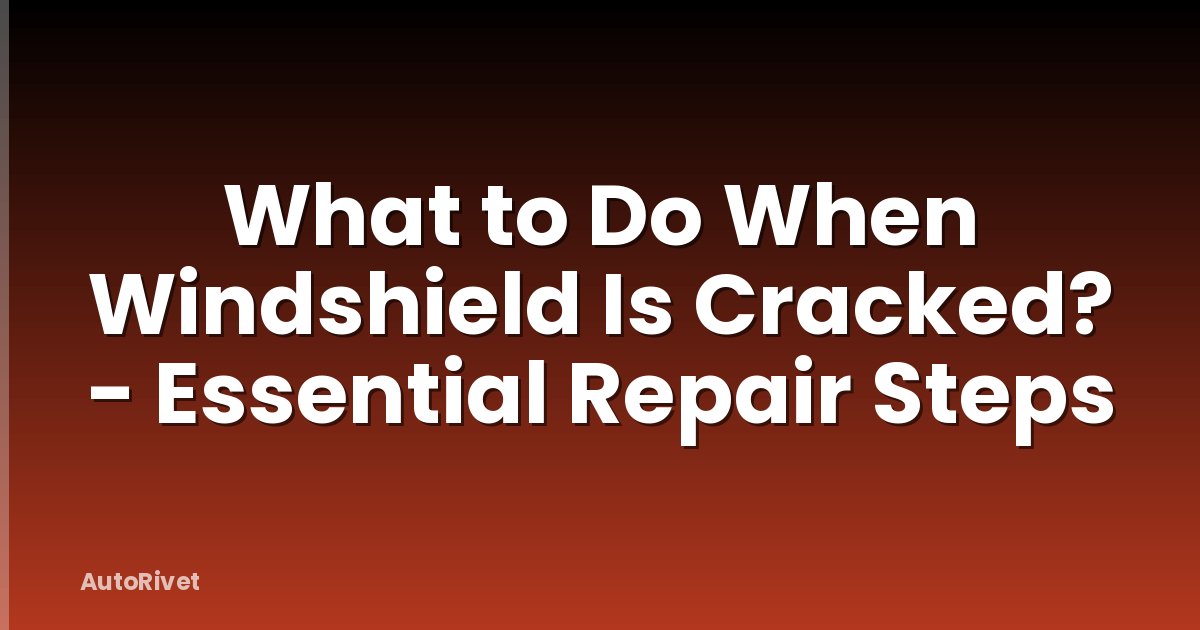 What to Do When Windshield Is Cracked? - Essential Repair Steps