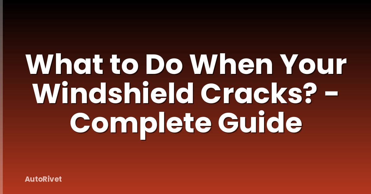 What to Do When Your Windshield Cracks? - Complete Guide