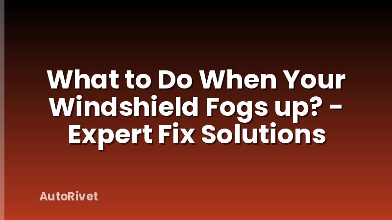 What to Do When Your Windshield Fogs up? - Expert Fix Solutions