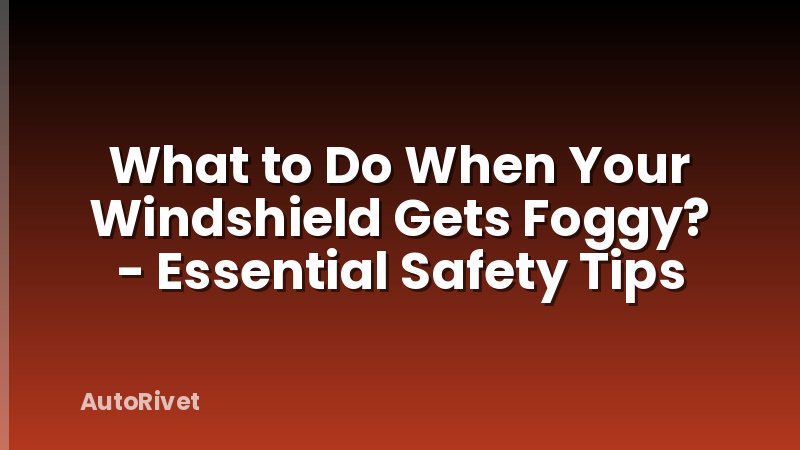 What to Do When Your Windshield Gets Foggy? - Essential Safety Tips
