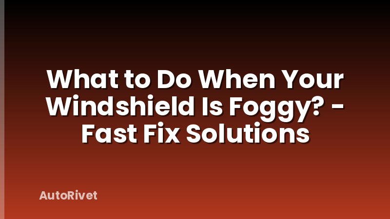 What to Do When Your Windshield Is Foggy? - Fast Fix Solutions