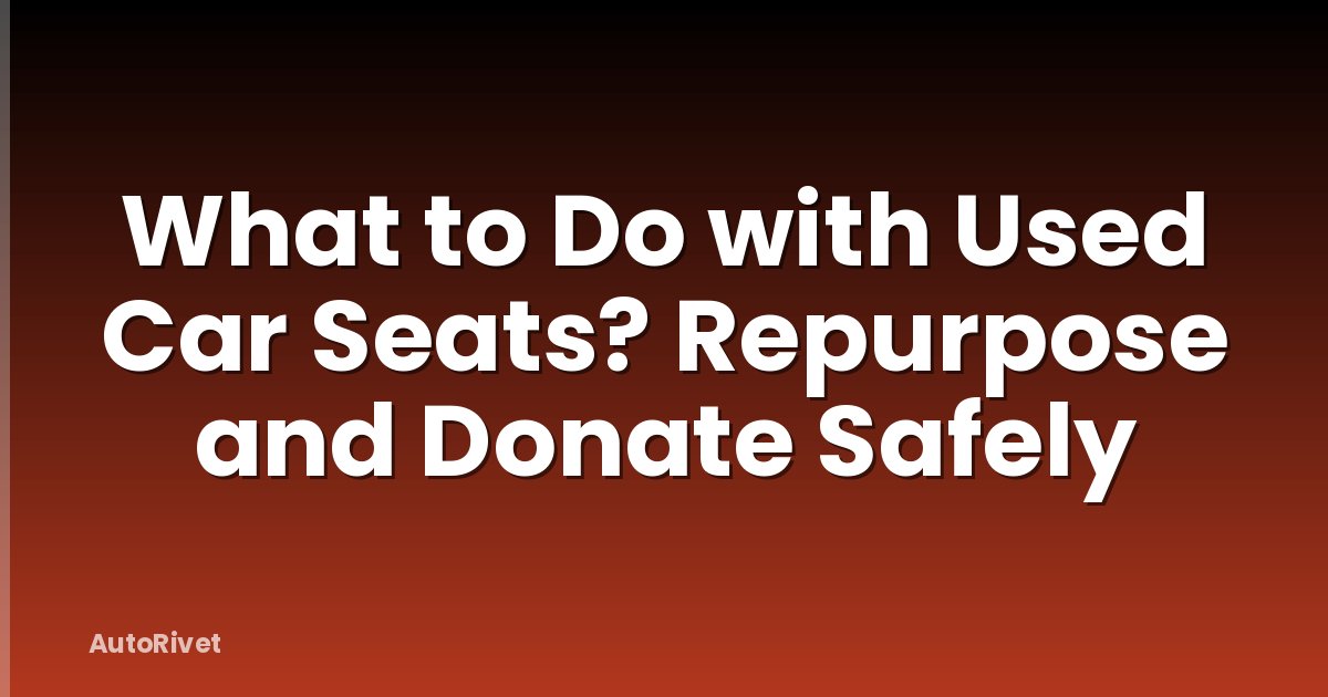 What to Do with Used Car Seats? Repurpose and Donate Safely