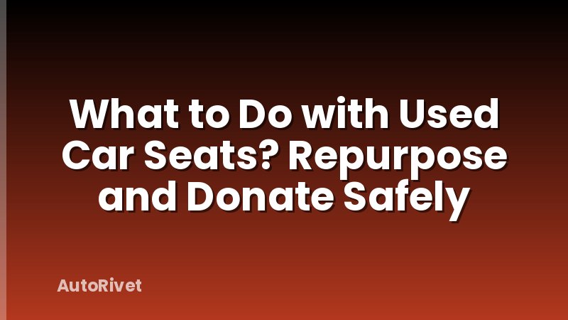 What to Do with Used Car Seats? Repurpose and Donate Safely