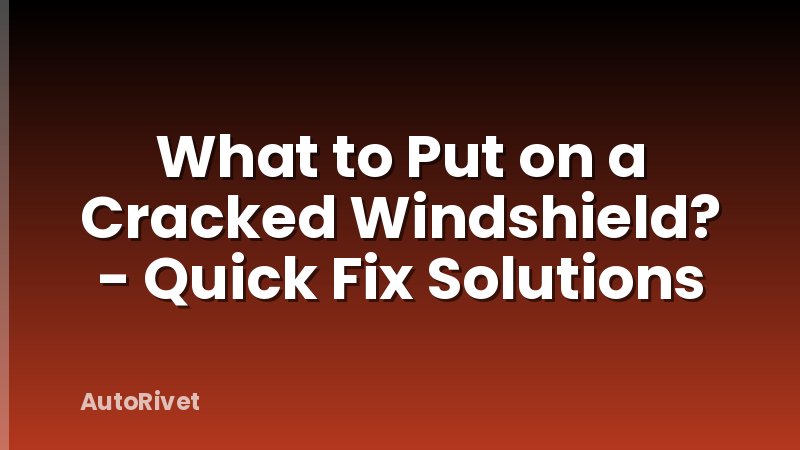 What to Put on a Cracked Windshield? - Quick Fix Solutions
