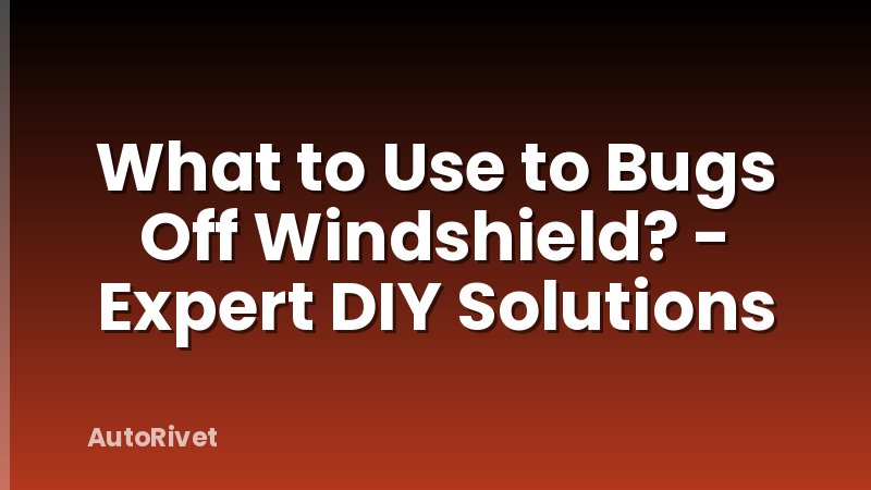 What to Use to Bugs Off Windshield? - Expert DIY Solutions