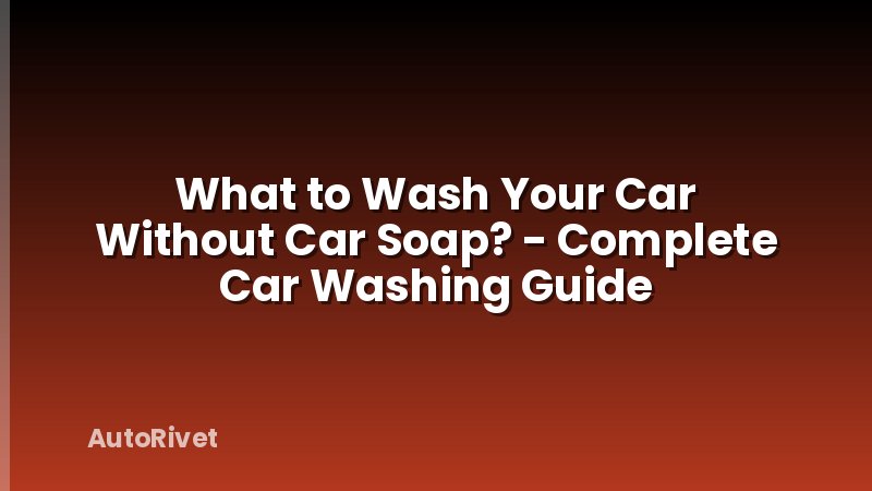 What to Wash Your Car Without Car Soap? - Complete Car Washing Guide