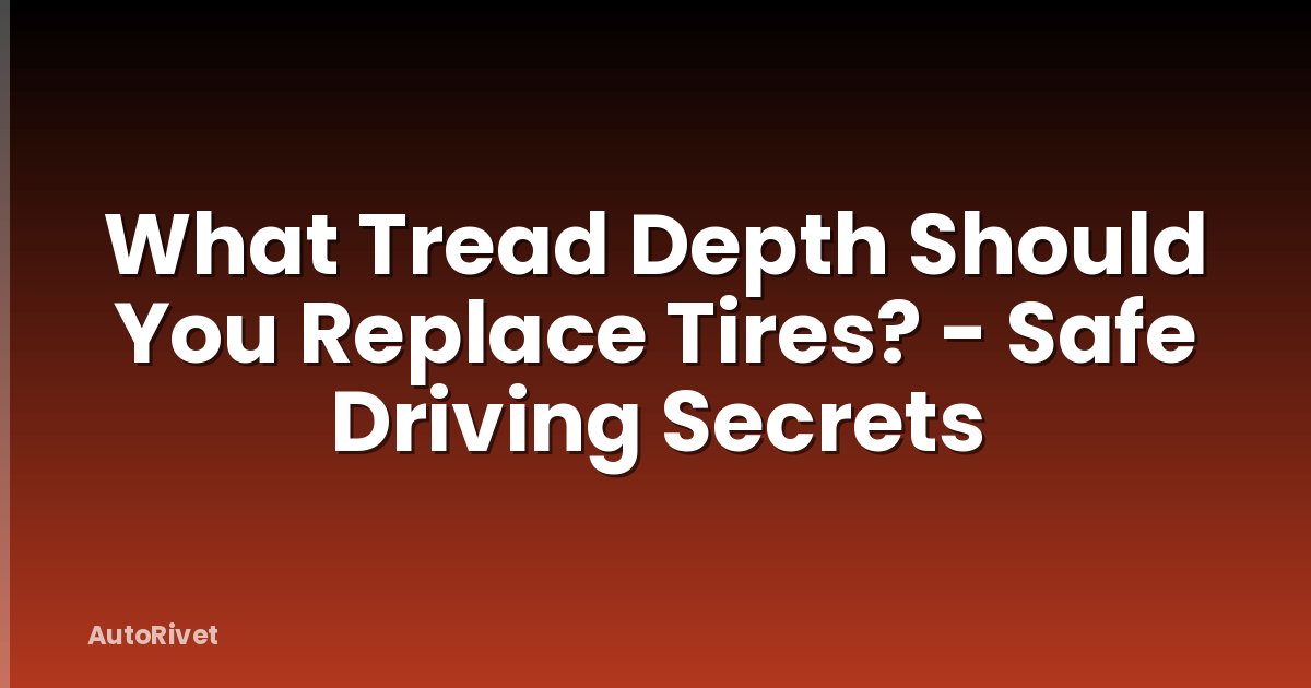 What Tread Depth Should You Replace Tires? - Safe Driving Secrets