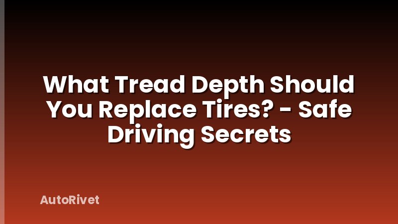 What Tread Depth Should You Replace Tires? - Safe Driving Secrets