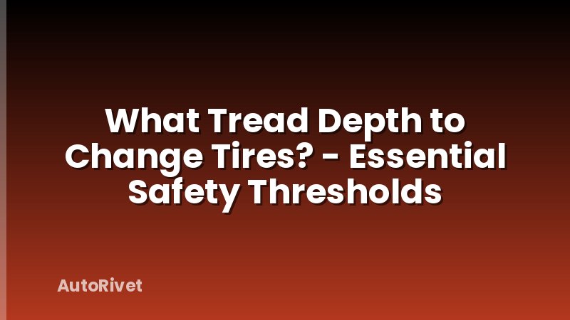 What Tread Depth to Change Tires? - Essential Safety Thresholds