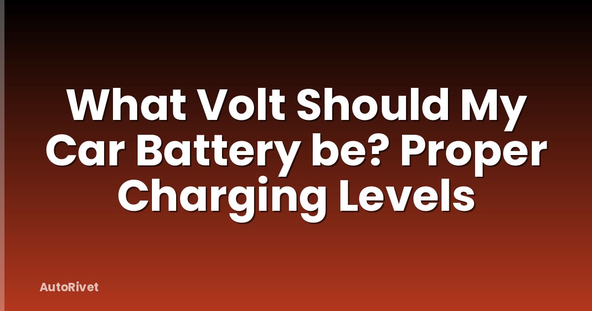 What Volt Should My Car Battery be? Proper Charging Levels