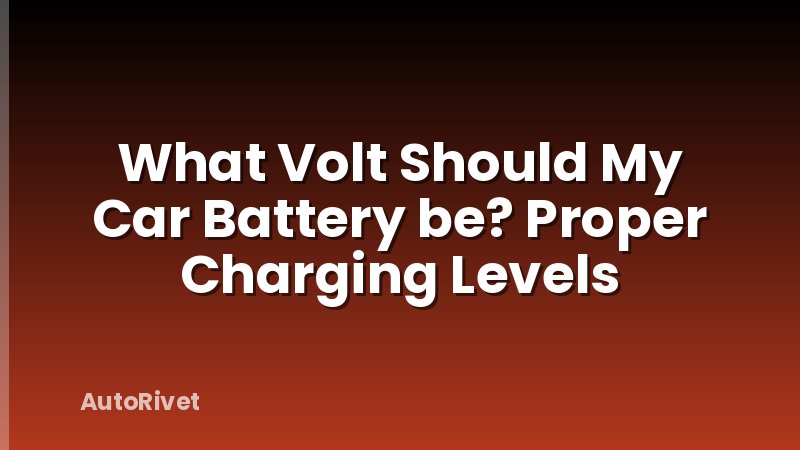 What Volt Should My Car Battery be? Proper Charging Levels