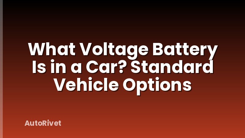 What Voltage Battery Is in a Car? Standard Vehicle Options