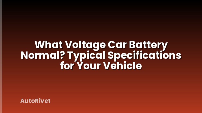 What Voltage Car Battery Normal? Typical Specifications for Your Vehicle