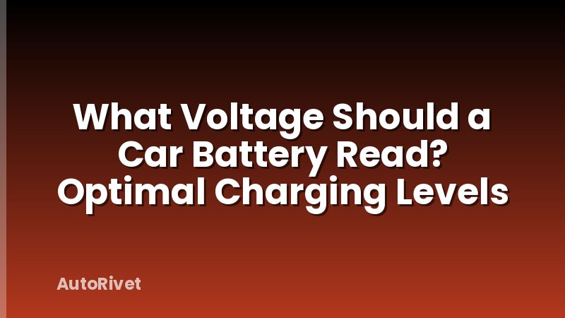 What Voltage Should a Car Battery Read? Optimal Charging Levels