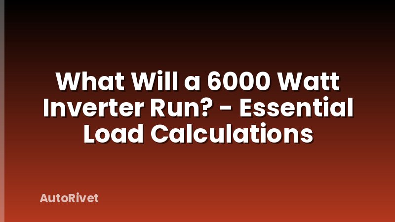 What Will a 6000 Watt Inverter Run? - Essential Load Calculations