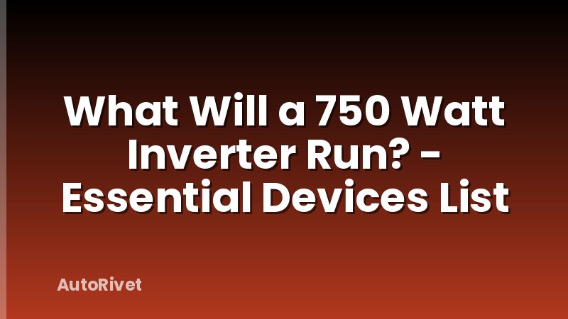 What Will a 750 Watt Inverter Run? - Essential Devices List